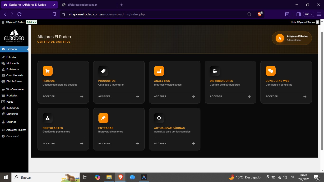 Panel Admin - Centro de Control